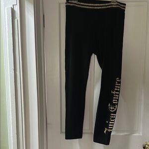 Juicy Couture Black Leggings with Gold Details